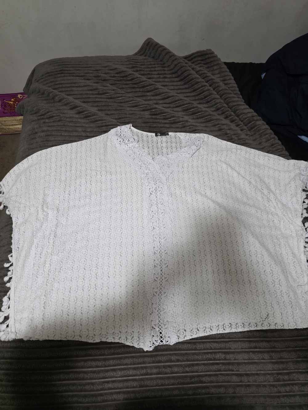 White Lace Short Sleeve Top - Lightweight Women's Cover-Up